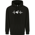 Pulse Badminton Player Funny ECG Mens 80% Cotton Hoodie Black