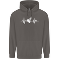 Pulse Badminton Player Funny ECG Mens 80% Cotton Hoodie Charcoal