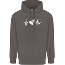 Pulse Badminton Player Funny ECG Mens 80% Cotton Hoodie Charcoal