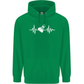 Pulse Badminton Player Funny ECG Mens 80% Cotton Hoodie Irish Green