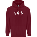 Pulse Badminton Player Funny ECG Mens 80% Cotton Hoodie Maroon