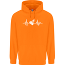Pulse Badminton Player Funny ECG Mens 80% Cotton Hoodie Orange