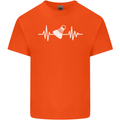 Pulse Badminton Player Funny ECG Mens Cotton T-Shirt Tee Top Orange