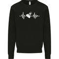 Pulse Badminton Player Funny ECG Mens Sweatshirt Jumper Black