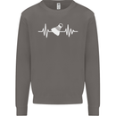 Pulse Badminton Player Funny ECG Mens Sweatshirt Jumper Charcoal