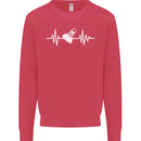 Pulse Badminton Player Funny ECG Mens Sweatshirt Jumper Heliconia