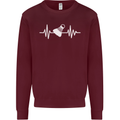 Pulse Badminton Player Funny ECG Mens Sweatshirt Jumper Maroon