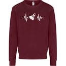 Pulse Badminton Player Funny ECG Mens Sweatshirt Jumper Maroon