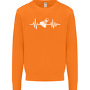 Pulse Badminton Player Funny ECG Mens Sweatshirt Jumper Orange