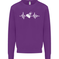 Pulse Badminton Player Funny ECG Mens Sweatshirt Jumper Purple