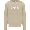 Pulse Badminton Player Funny ECG Mens Sweatshirt Jumper Sand