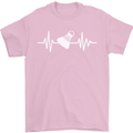 Pulse Badminton Player Funny ECG Mens T-Shirt Cotton Gildan Light Pink