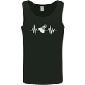 Pulse Badminton Player Funny ECG Mens Vest Tank Top Black