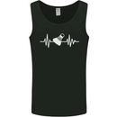 Pulse Badminton Player Funny ECG Mens Vest Tank Top Black