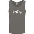 Pulse Badminton Player Funny ECG Mens Vest Tank Top Charcoal