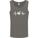 Pulse Badminton Player Funny ECG Mens Vest Tank Top Charcoal