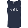 Pulse Badminton Player Funny ECG Mens Vest Tank Top Navy Blue