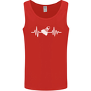 Pulse Badminton Player Funny ECG Mens Vest Tank Top Red