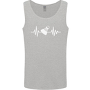 Pulse Badminton Player Funny ECG Mens Vest Tank Top Sports Grey