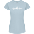 Pulse Badminton Player Funny ECG Womens Petite Cut T-Shirt Light Blue