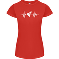 Pulse Badminton Player Funny ECG Womens Petite Cut T-Shirt Red