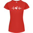 Pulse Badminton Player Funny ECG Womens Petite Cut T-Shirt Red