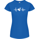 Pulse Badminton Player Funny ECG Womens Petite Cut T-Shirt Royal Blue
