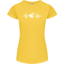 Pulse Badminton Player Funny ECG Womens Petite Cut T-Shirt Yellow