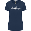 Pulse Badminton Player Funny ECG Womens Wider Cut T-Shirt Navy Blue
