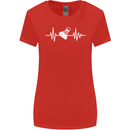 Pulse Badminton Player Funny ECG Womens Wider Cut T-Shirt Red