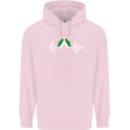 Pulse Camping Camper Camp Festival ECG Childrens Kids Hoodie Light Pink