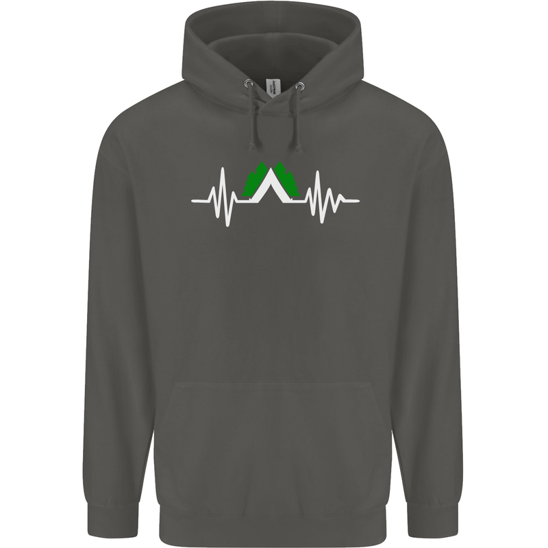 Pulse Camping Camper Camp Festival ECG Childrens Kids Hoodie Storm Grey