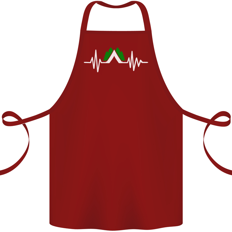 Pulse Camping Camper Camp Festival ECG Cotton Apron 100% Organic Maroon