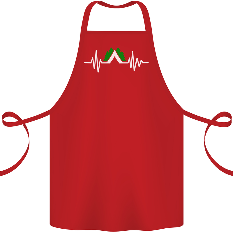 Pulse Camping Camper Camp Festival ECG Cotton Apron 100% Organic Red