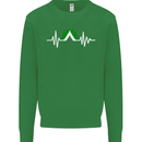 Pulse Camping Camper Camp Festival ECG Kids Sweatshirt Jumper Irish Green