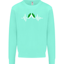 Pulse Camping Camper Camp Festival ECG Kids Sweatshirt Jumper Peppermint
