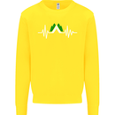 Pulse Camping Camper Camp Festival ECG Kids Sweatshirt Jumper Yellow