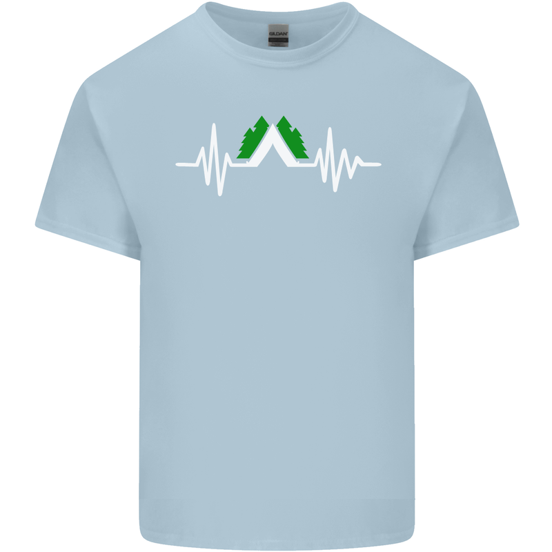 Pulse Camping Camper Camp Festival ECG Kids T-Shirt Childrens Light Blue