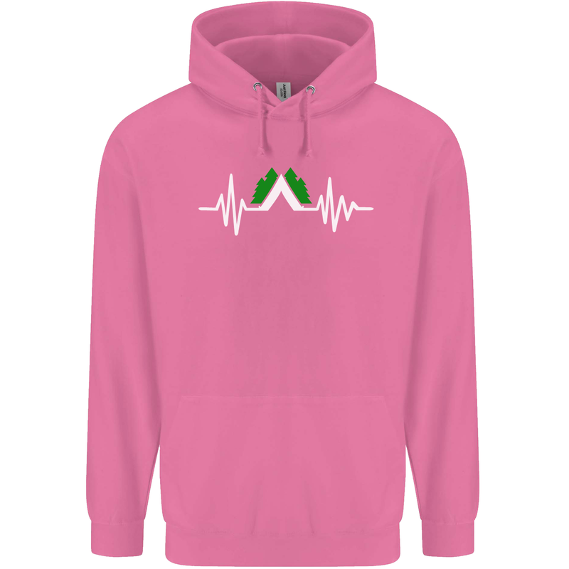 Pulse Camping Camper Camp Festival ECG Mens 80% Cotton Hoodie Azelea