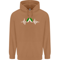 Pulse Camping Camper Camp Festival ECG Mens 80% Cotton Hoodie Caramel Latte