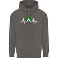 Pulse Camping Camper Camp Festival ECG Mens 80% Cotton Hoodie Charcoal