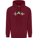 Pulse Camping Camper Camp Festival ECG Mens 80% Cotton Hoodie Maroon