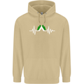 Pulse Camping Camper Camp Festival ECG Mens 80% Cotton Hoodie Sand