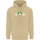 Pulse Camping Camper Camp Festival ECG Mens 80% Cotton Hoodie Sand