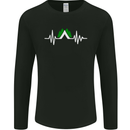 Pulse Camping Camper Camp Festival ECG Mens Long Sleeve T-Shirt Black
