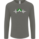 Pulse Camping Camper Camp Festival ECG Mens Long Sleeve T-Shirt Charcoal