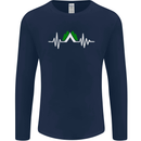 Pulse Camping Camper Camp Festival ECG Mens Long Sleeve T-Shirt Navy Blue