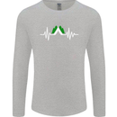 Pulse Camping Camper Camp Festival ECG Mens Long Sleeve T-Shirt Sports Grey