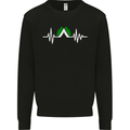 Pulse Camping Camper Camp Festival ECG Mens Sweatshirt Jumper Black