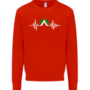 Pulse Camping Camper Camp Festival ECG Mens Sweatshirt Jumper Bright Red